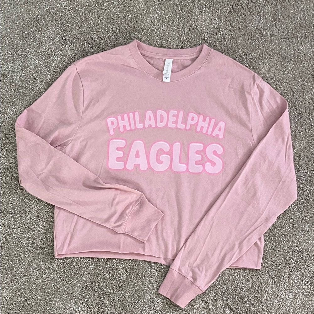 NWOT Pink Philadelphia Eagles Long Sleeve Cropped Shirt